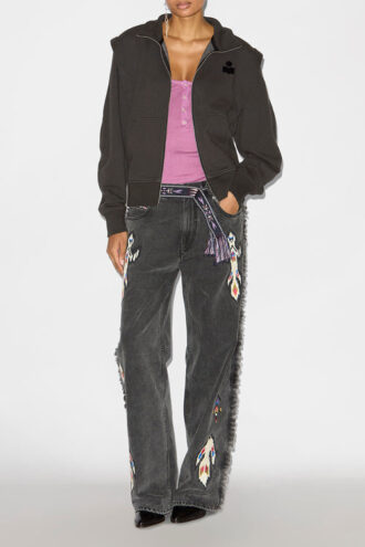 Madilia Zip-Up Jersey Sweatshirt