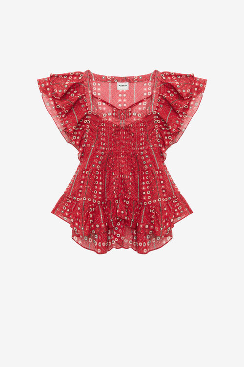 Madrana Printed Cotton Voile Top Madrana Printed Cotton Voile Top