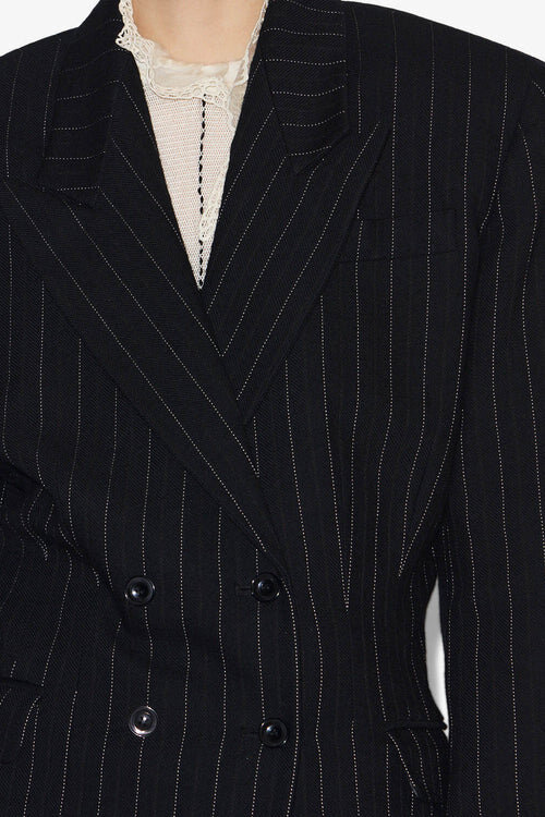 Maia Belted Tennis Stripe Suit Jacket Maia Belted Tennis Stripe Suit Jacket