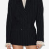 Maia Belted Tennis Stripe Suit Jacket Maia Belted Tennis Stripe Suit Jacket