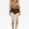 Marilou Printed Silk Top with Studs and Eyelets Marilou Printed Silk Top with Studs and Eyelets