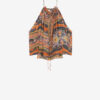 Marilou Printed Silk Top with Studs and Eyelets Marilou Printed Silk Top with Studs and Eyelets