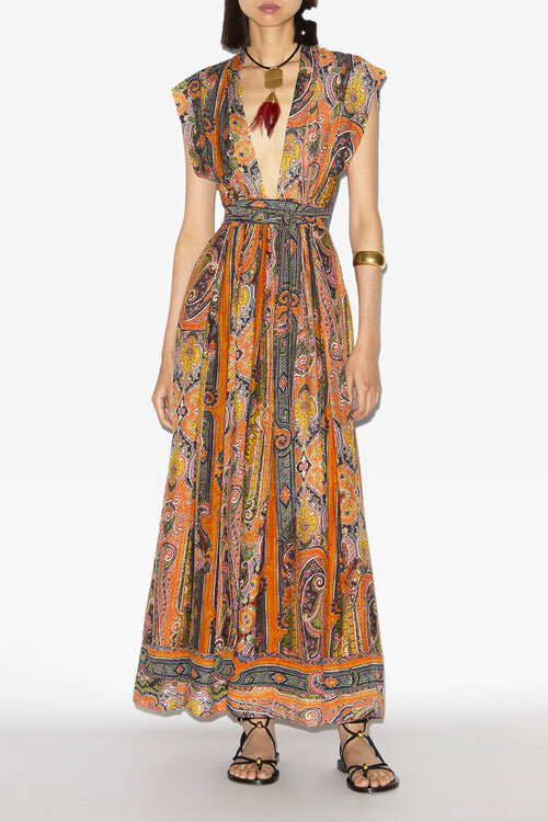 Melissa Long Printed Silk Dress Melissa Long Printed Silk Dress