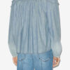 Milya Gathered Chambray Blouse Milya Gathered Chambray Blouse