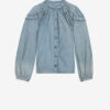 Milya Gathered Chambray Blouse Milya Gathered Chambray Blouse