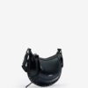 Mini Moon Grained Leather Shoulder Baguette Bag Mini Moon Grained Leather Shoulder Baguette Bag