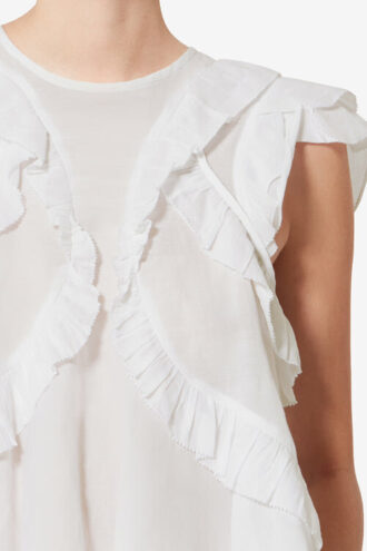 Nalou Frilly Cotton Voile Top Nalou Frilly Cotton Voile Top