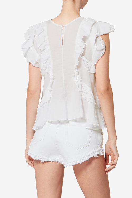Nalou Frilly Cotton Voile Top Nalou Frilly Cotton Voile Top
