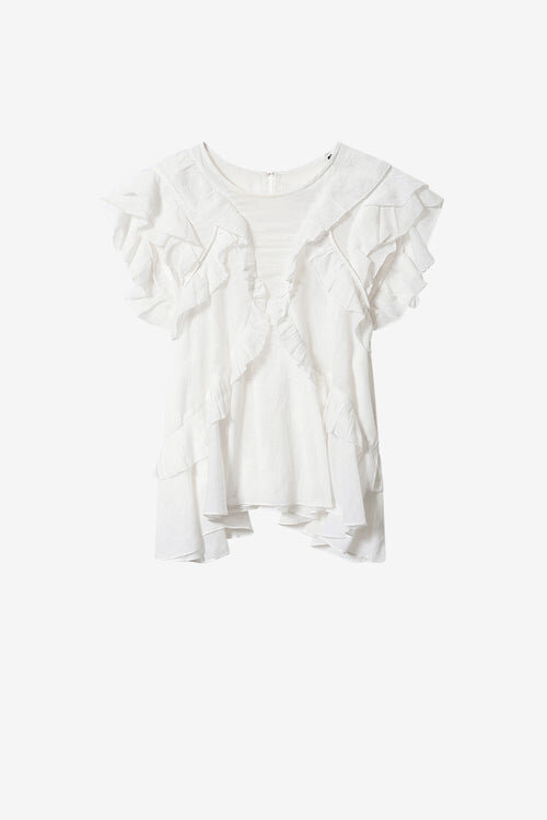Nalou Frilly Cotton Voile Top Nalou Frilly Cotton Voile Top