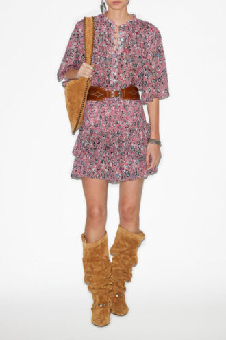 Naomi Skirt in Printed Smocked Cotton Voile Naomi Skirt in Printed Smocked Cotton Voile