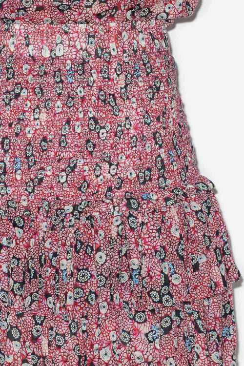 Naomi Skirt in Printed Smocked Cotton Voile Naomi Skirt in Printed Smocked Cotton Voile