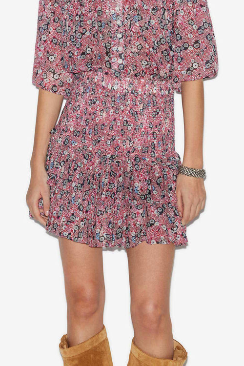 Naomi Skirt in Printed Smocked Cotton Voile Naomi Skirt in Printed Smocked Cotton Voile