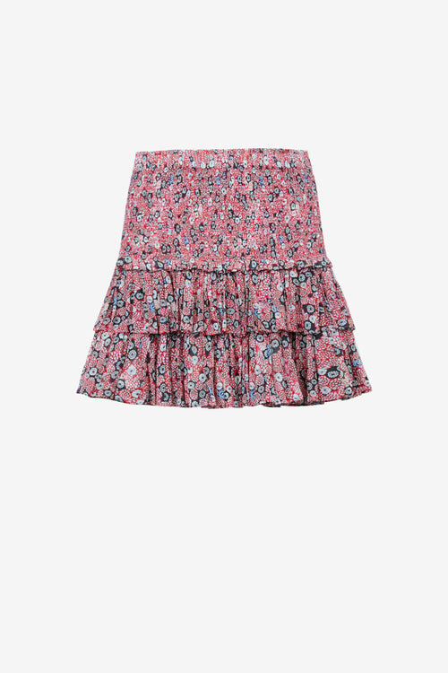 Naomi Skirt in Printed Smocked Cotton Voile Naomi Skirt in Printed Smocked Cotton Voile