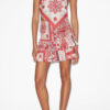 Naomi Smocked Cotton Voile Skirt with Bandana Print Naomi Smocked Cotton Voile Skirt with Bandana Print