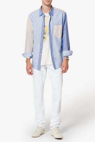 Nathael Patchwork Cotton Oxford Shirt