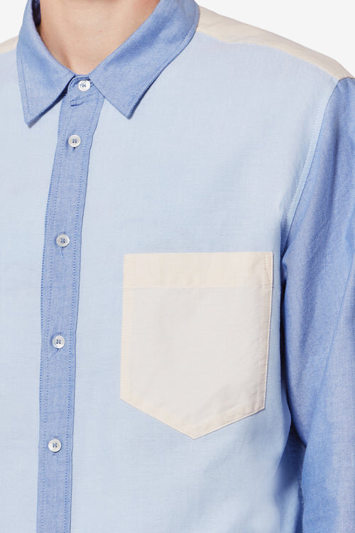Nathael Patchwork Cotton Oxford Shirt Nathael Patchwork Cotton Oxford Shirt