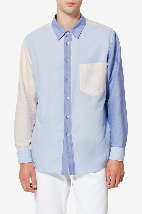 Nathael Patchwork Cotton Oxford Shirt Nathael Patchwork Cotton Oxford Shirt