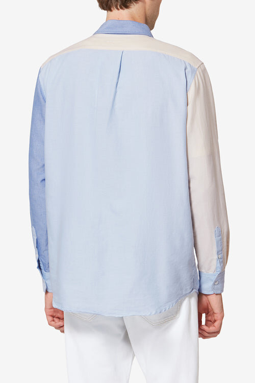 Nathael Patchwork Cotton Oxford Shirt Nathael Patchwork Cotton Oxford Shirt