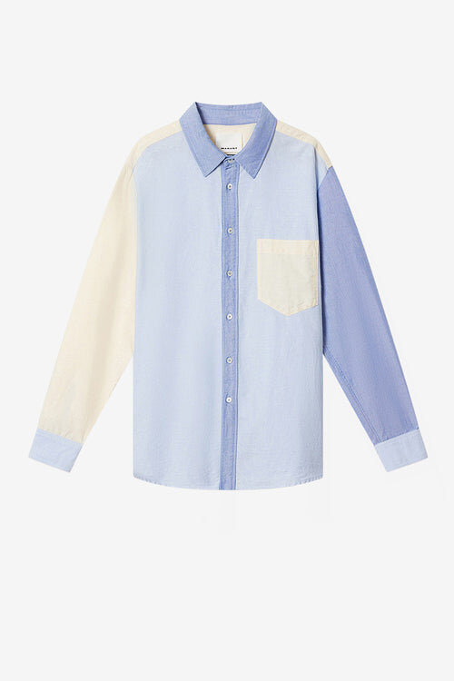 Nathael Patchwork Cotton Oxford Shirt Nathael Patchwork Cotton Oxford Shirt