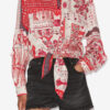 Nathy Tied Printed Cotton Voile Shirt Nathy Tied Printed Cotton Voile Shirt