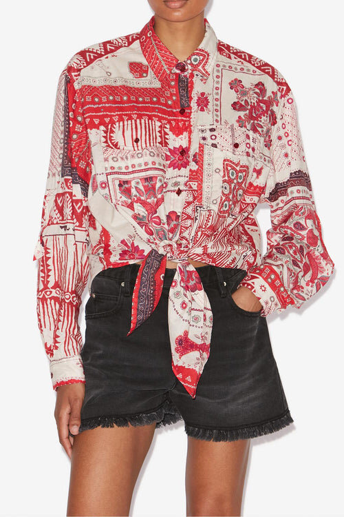 Nathy Tied Printed Cotton Voile Shirt Nathy Tied Printed Cotton Voile Shirt