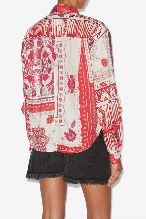Nathy Tied Printed Cotton Voile Shirt Nathy Tied Printed Cotton Voile Shirt