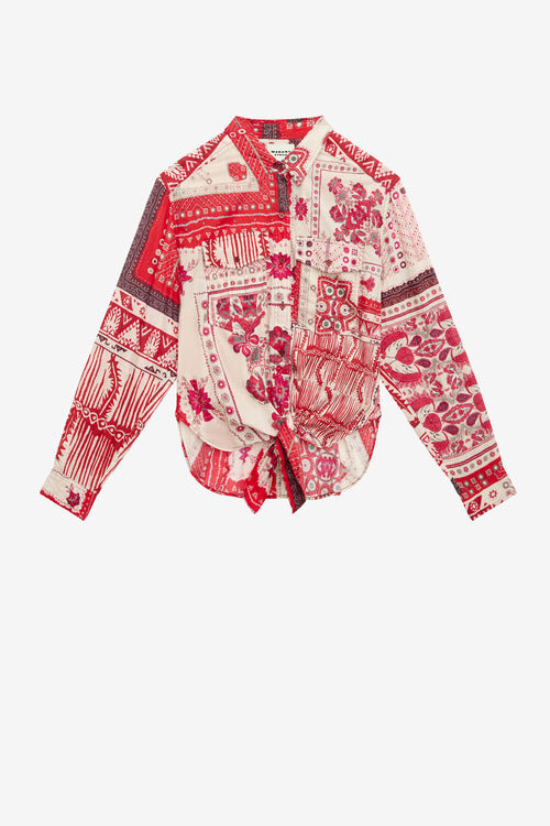 Nathy Tied Printed Cotton Voile Shirt Nathy Tied Printed Cotton Voile Shirt