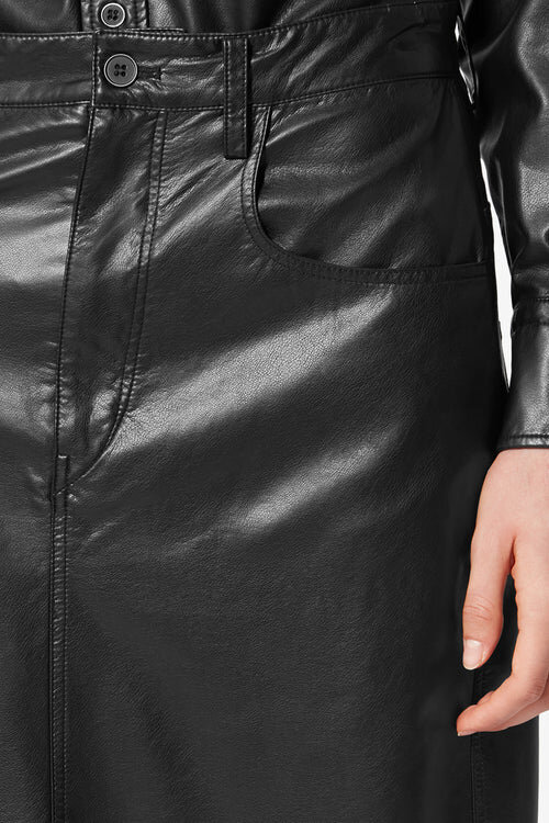 Nelaura Fine and Soft Faux Leather Pencil Skirt Nelaura Fine and Soft Faux Leather Pencil Skirt