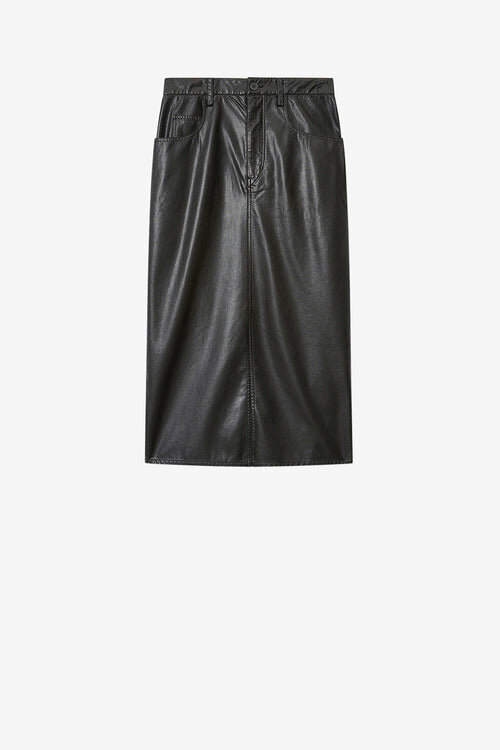 Nelaura Fine and Soft Faux Leather Pencil Skirt Nelaura Fine and Soft Faux Leather Pencil Skirt