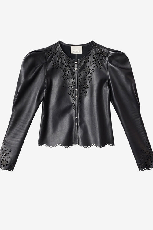 Nerida Short Lambskin Leather Shirt Nerida Short Lambskin Leather Shirt