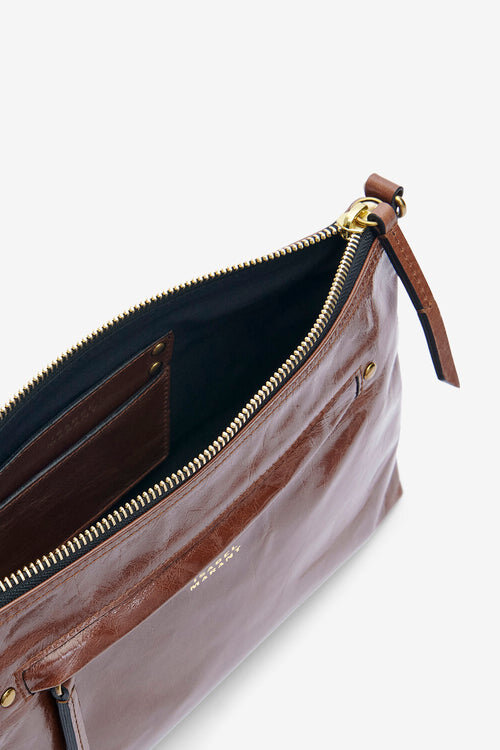 Nessah Shiny Leather Shoulder Bag Nessah Shiny Leather Shoulder Bag