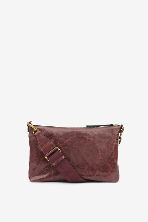 Nessah Shiny Leather Shoulder Bag Nessah Shiny Leather Shoulder Bag