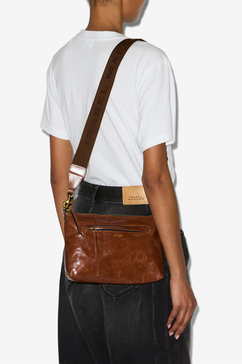 Nessah Shiny Leather Shoulder Bag Nessah Shiny Leather Shoulder Bag