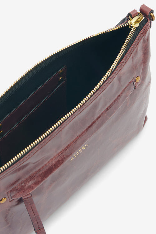 Nessah Shiny Leather Shoulder Bag Nessah Shiny Leather Shoulder Bag