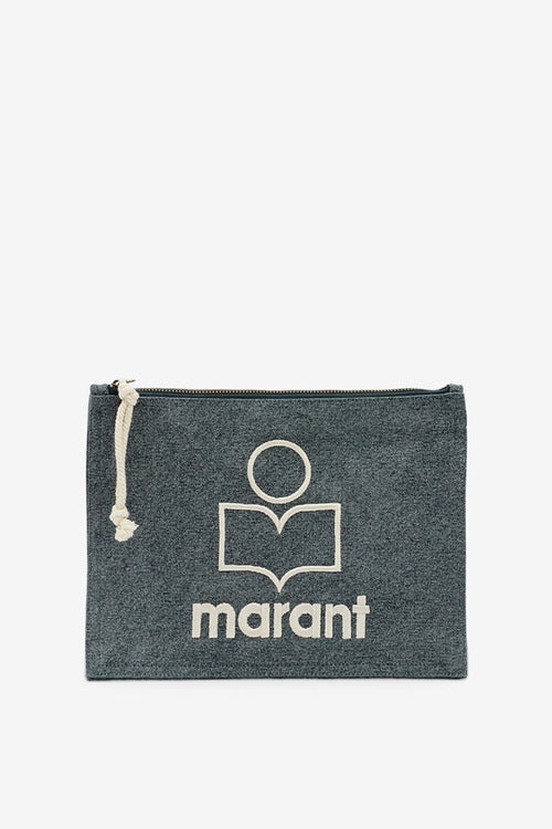 Netia Faded Cotton Clutch Bag with Logo Netia Faded Cotton Clutch Bag with Logo