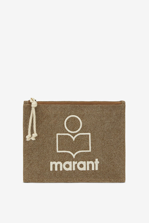Netia Faded Cotton Clutch Bag with Logo Netia Faded Cotton Clutch Bag with Logo
