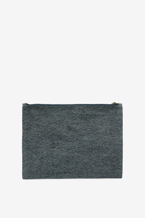 Netia Faded Cotton Clutch Bag with Logo Netia Faded Cotton Clutch Bag with Logo