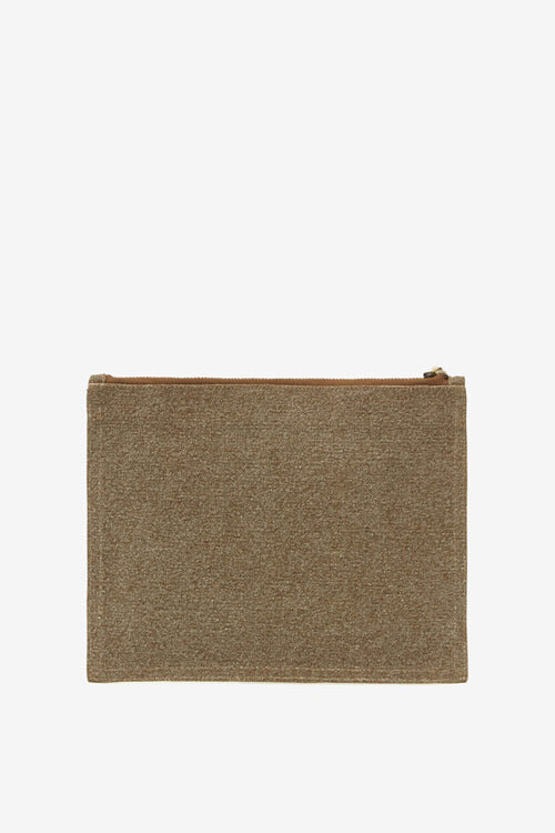 Netia Faded Cotton Clutch Bag with Logo Netia Faded Cotton Clutch Bag with Logo