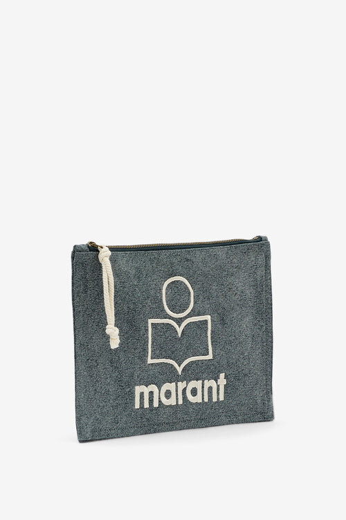 Netia Faded Cotton Clutch Bag with Logo Netia Faded Cotton Clutch Bag with Logo