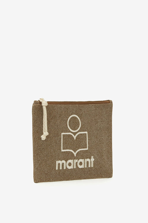 Netia Faded Cotton Clutch Bag with Logo Netia Faded Cotton Clutch Bag with Logo