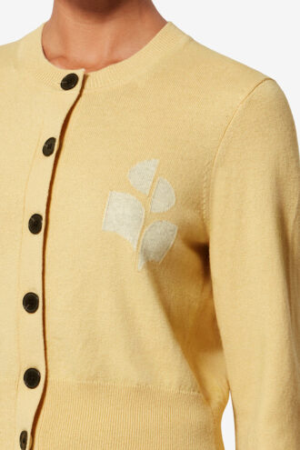 Newton Cotton and Wool Knit Cardigan with Logo