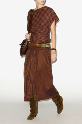 Neyela Asymmetrical Checkered Top