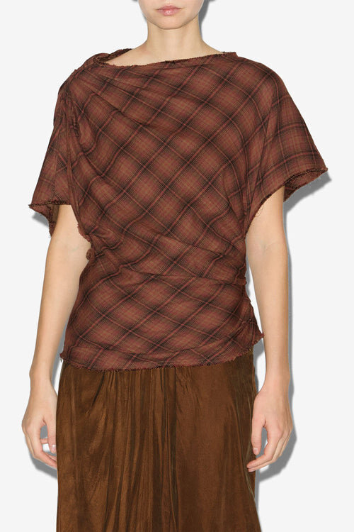 Neyela Asymmetrical Checkered Top Neyela Asymmetrical Checkered Top