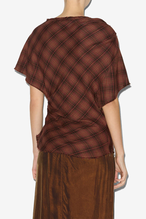 Neyela Asymmetrical Checkered Top Neyela Asymmetrical Checkered Top