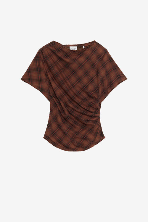Neyela Asymmetrical Checkered Top Neyela Asymmetrical Checkered Top