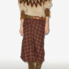 Nicole Draped Checkered Midi Skirt Nicole Draped Checkered Midi Skirt