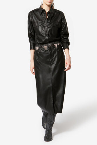 Noee Shirt in Fine and Soft Faux Leather