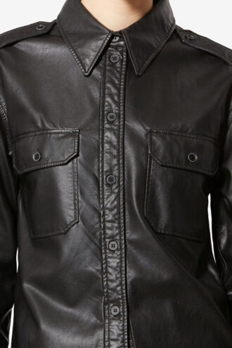 Noee Shirt in Fine and Soft Faux Leather