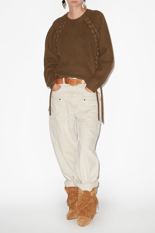 Noelia Ribbed and Braided Merinos Wool Sweater Noelia Ribbed and Braided Merinos Wool Sweater
