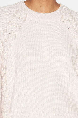 Noelia Ribbed and Braided Merinos Wool Sweater Noelia Ribbed and Braided Merinos Wool Sweater